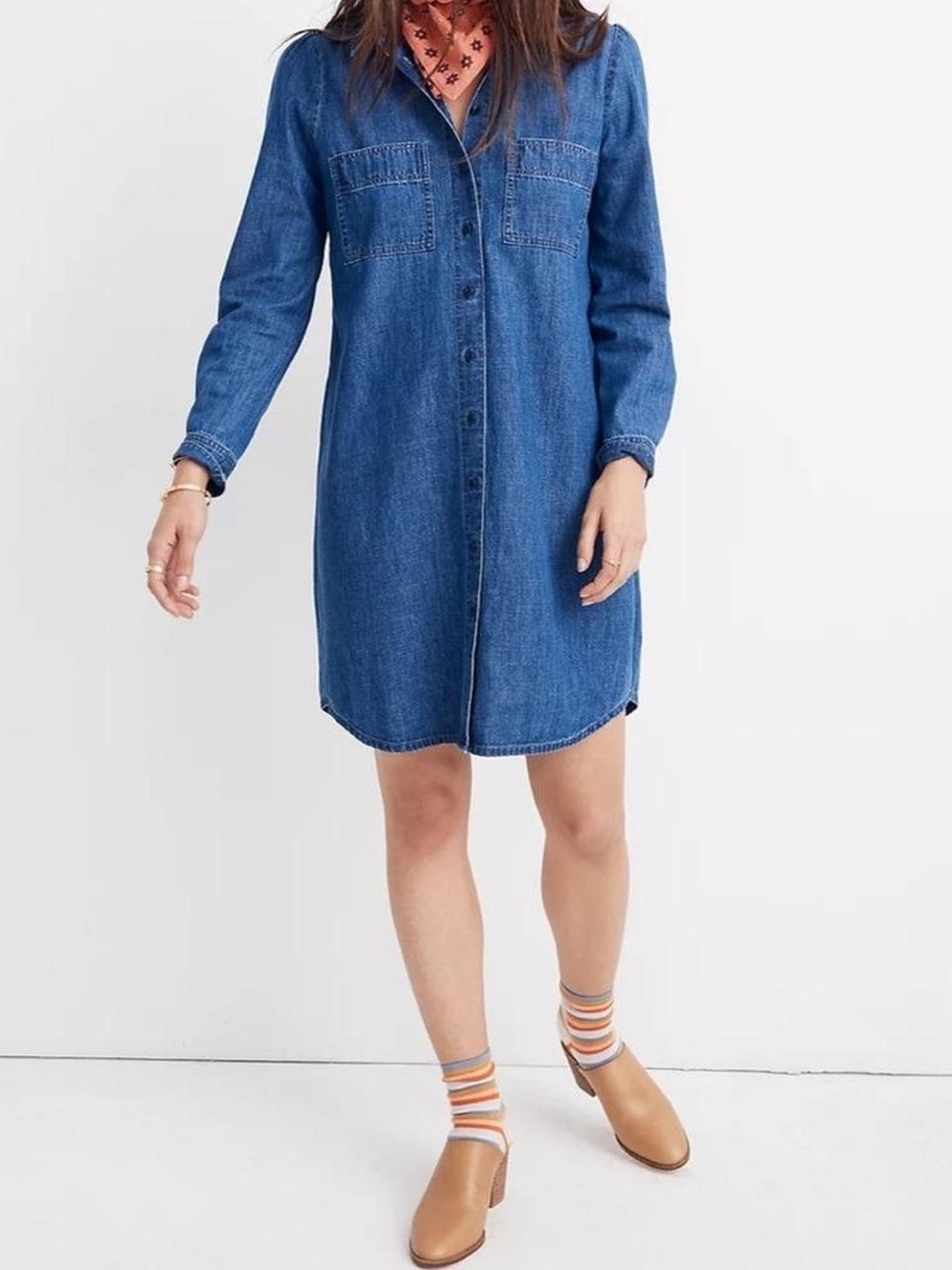 Madewell Denim Shirt Dress with Princess Sleeve